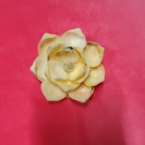 Handcrafted Cut Seashell Sailor's Valentine Pin Flower Petal Brooch